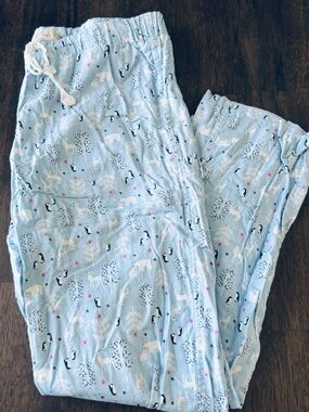 J.Crew Winter Woodland Polar Bear Deer Penguin Flannel PJ Pajama Pants S